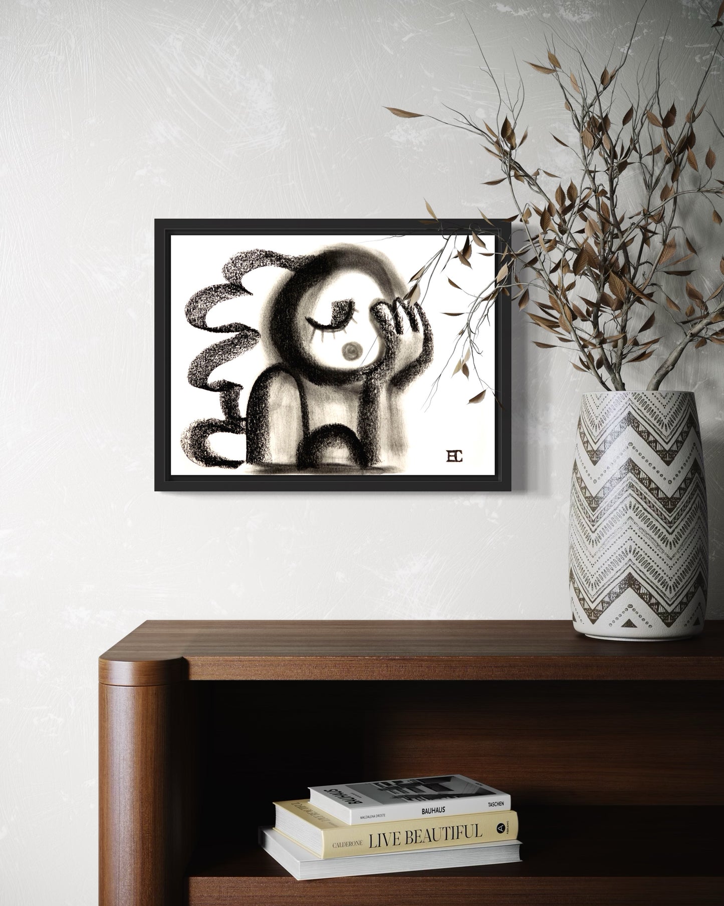 Female contemplating - Original