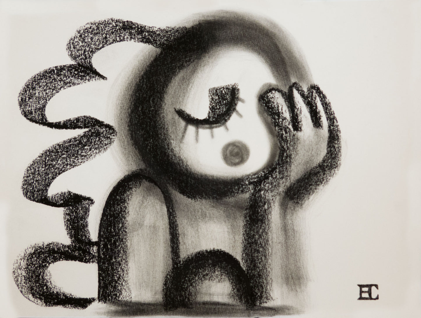 Female contemplating - Original