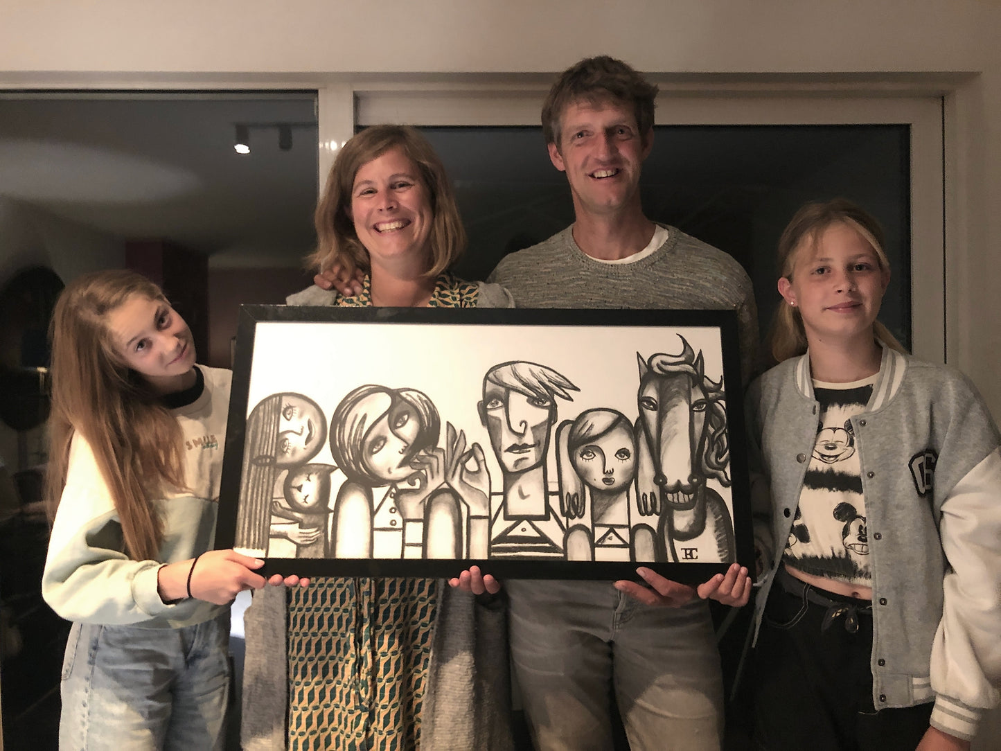 Op maat familieportret 40x80cm